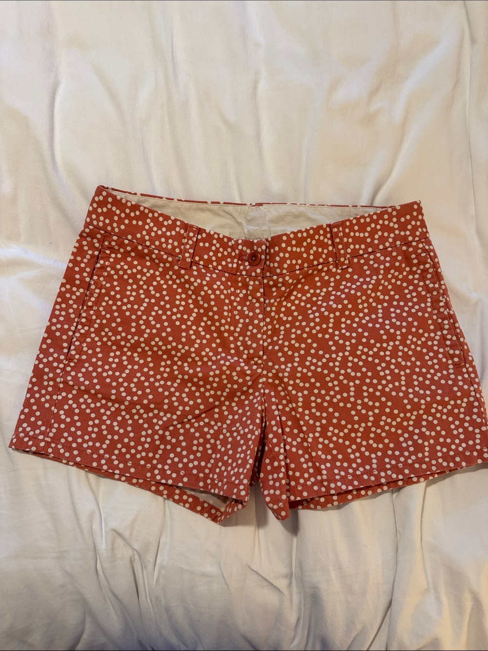 J. Crew Orange Polka Dot Cotton Shorts